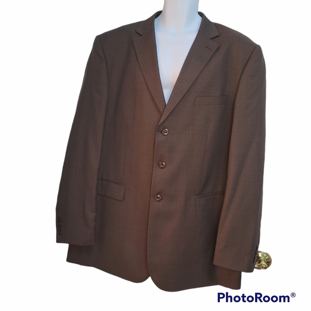 Sacari Red & Blue brown sportcoat hand tailored 50L NWOT Tall